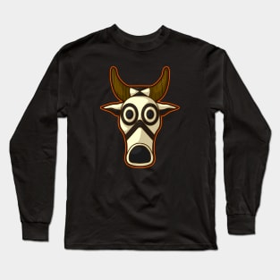 Ancient african aboriginal cow mask design Long Sleeve T-Shirt